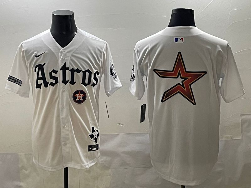 Men 2025 Houston Astros Blank White Five generations Joint Name Nike MLB Jersey style 24